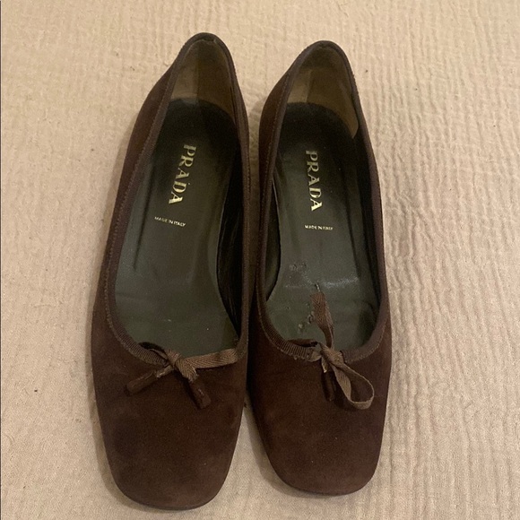 Prada Women's Dark Brown Suede Loafers - Picture 9 of 11